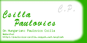 csilla paulovics business card